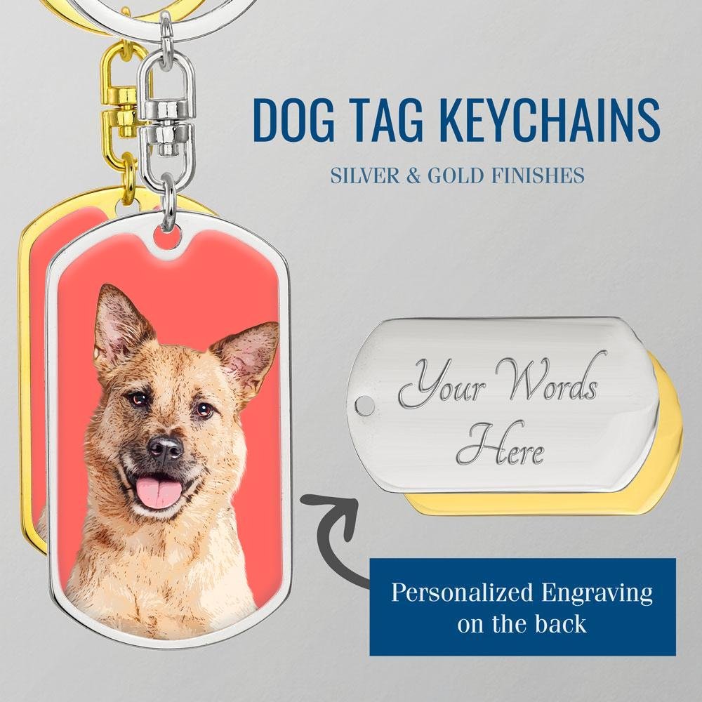 Custom Pet Art - Dog Tag Keychain - Arfsikfew