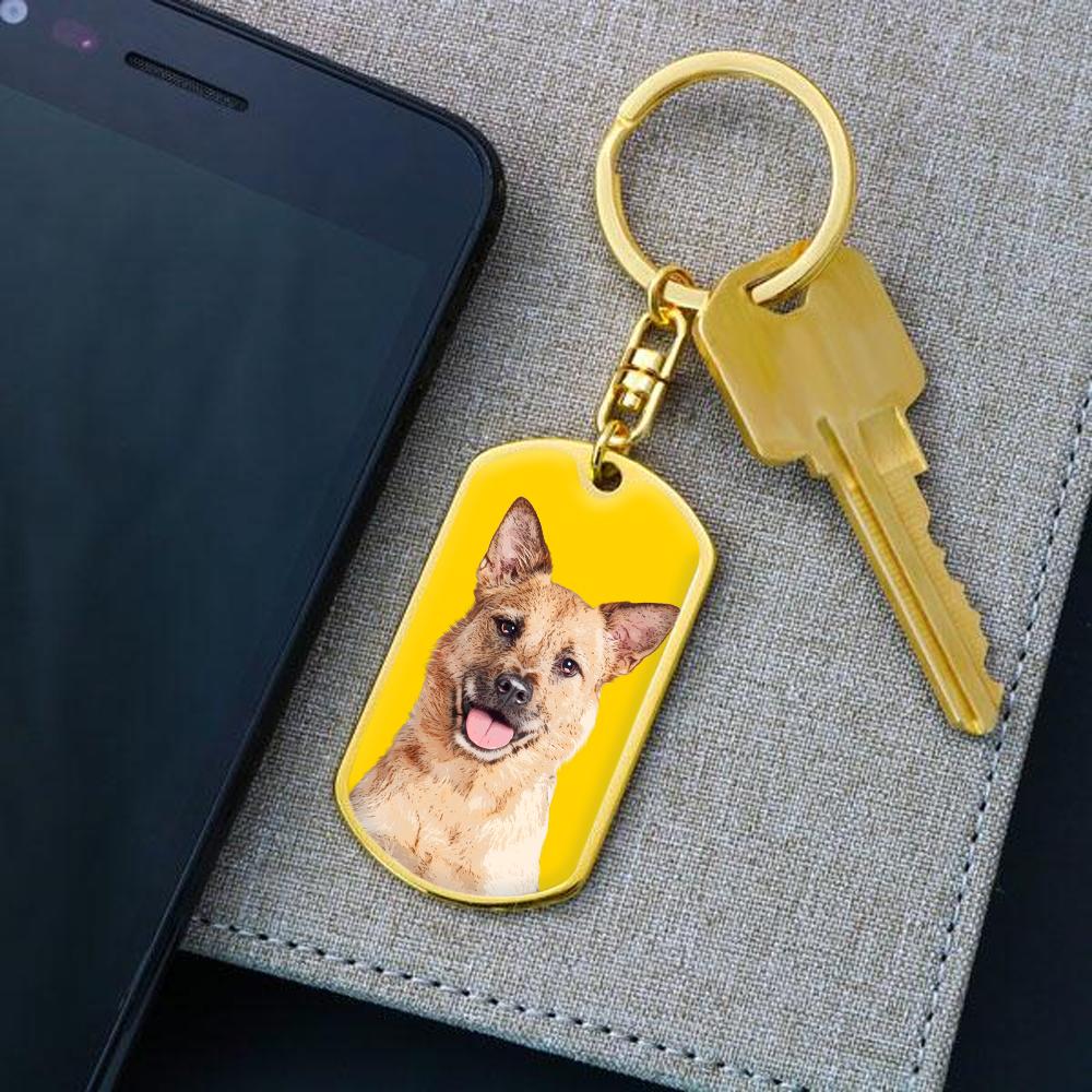 Custom Pet Art - Dog Tag Keychain - Arfsikfew