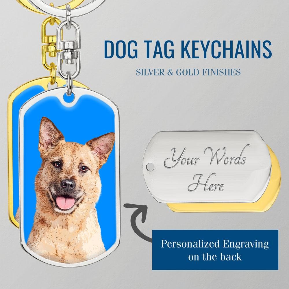 Custom Pet Art - Dog Tag Keychain - Arfsikfew