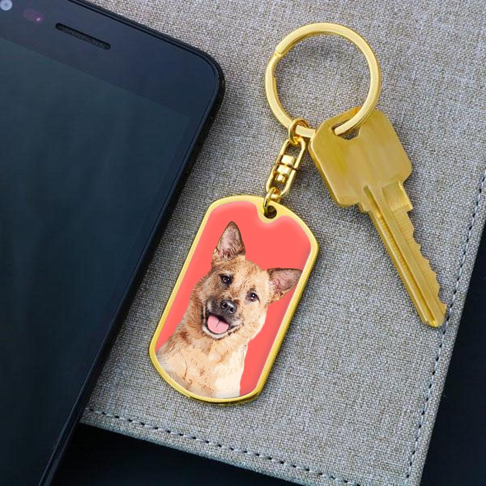 Custom Pet Art - Dog Tag Keychain - Arfsikfew