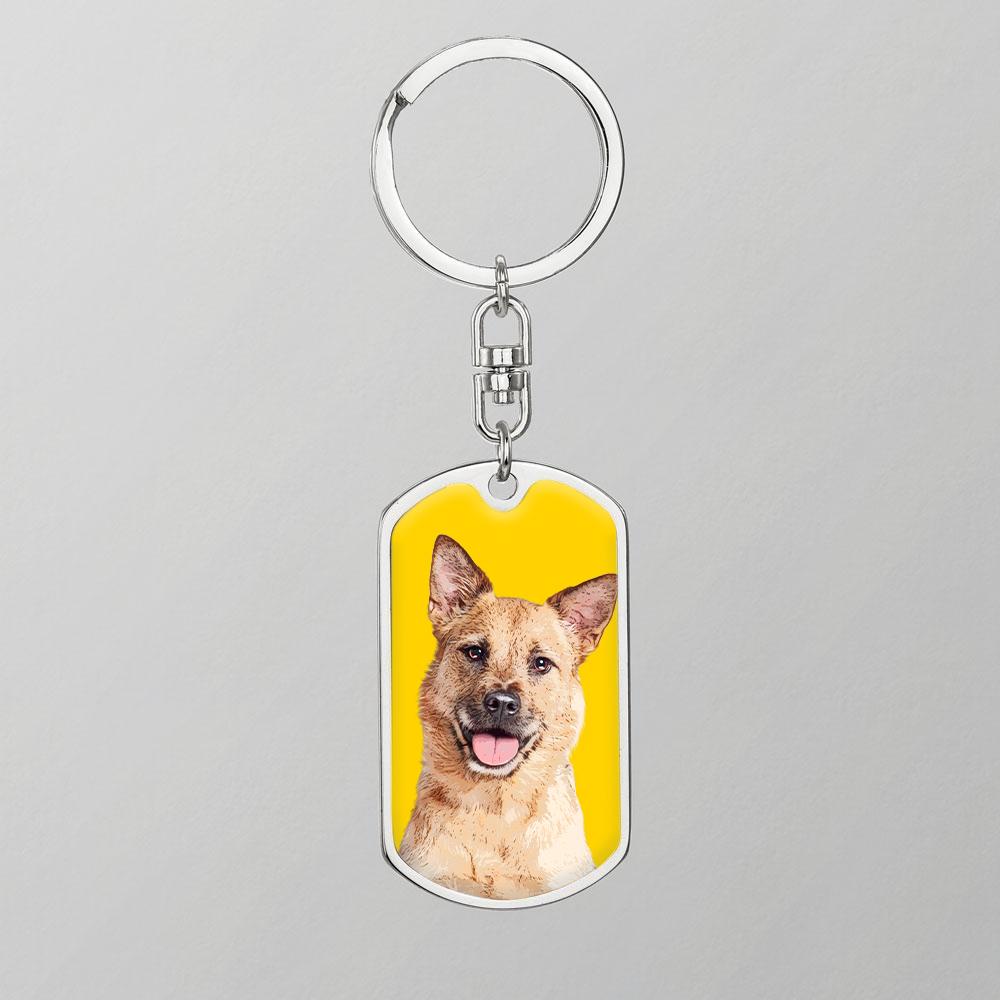 Custom Pet Art - Dog Tag Keychain - Arfsikfew
