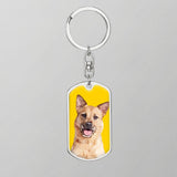 Custom Pet Art - Dog Tag Keychain - Arfsikfew