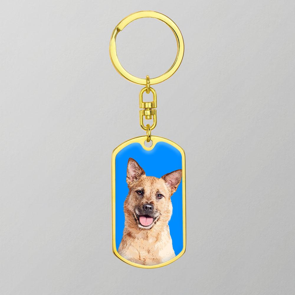 Custom Pet Art - Dog Tag Keychain - Arfsikfew