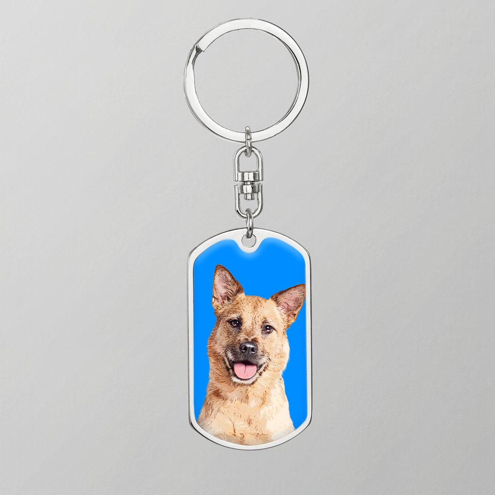 Custom Pet Art - Dog Tag Keychain - Arfsikfew