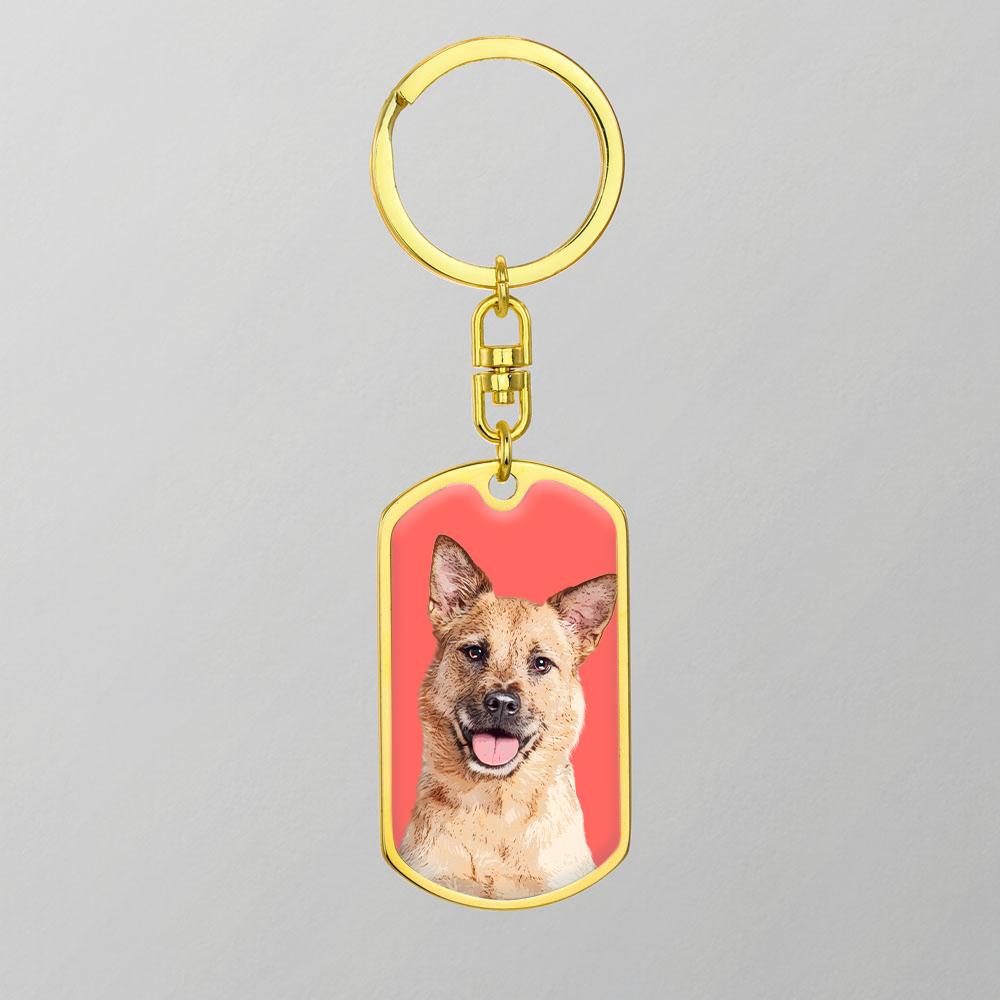 Custom Pet Art - Dog Tag Keychain - Arfsikfew