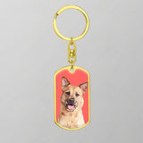 Custom Pet Art - Dog Tag Keychain - Arfsikfew