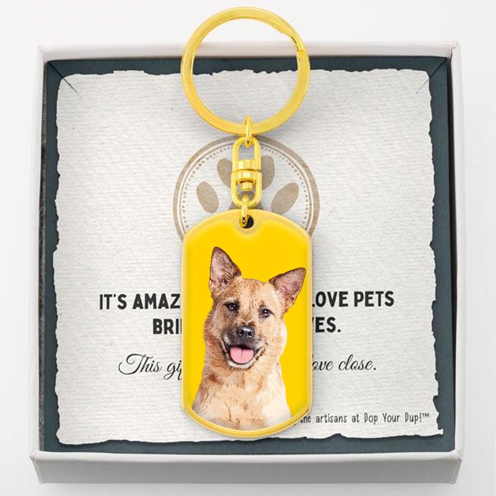 Custom Pet Art - Dog Tag Keychain - Arfsikfew
