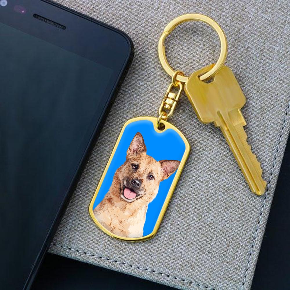 Custom Pet Art - Dog Tag Keychain - Arfsikfew
