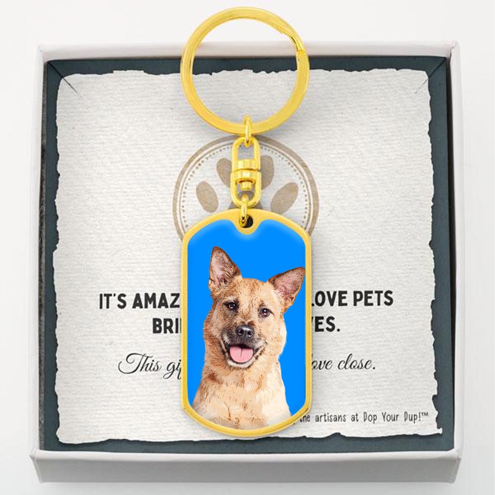 Custom Pet Art - Dog Tag Keychain - Arfsikfew