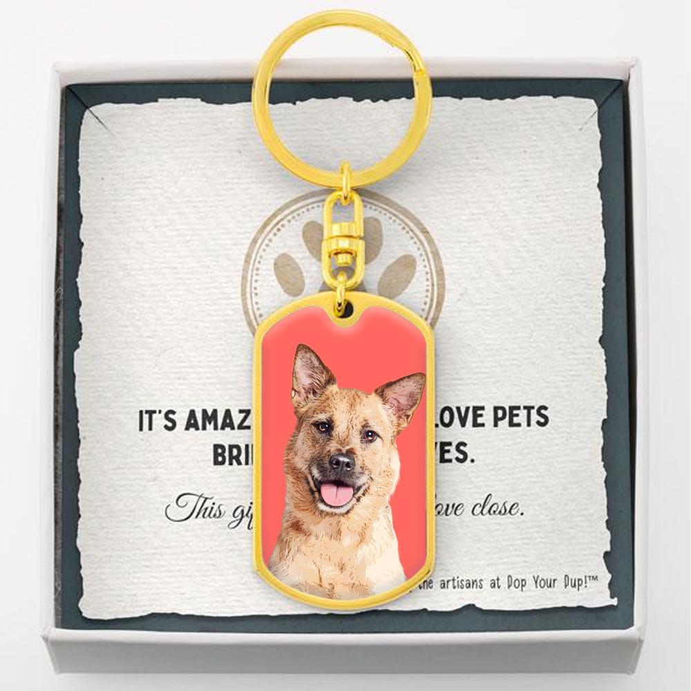 Custom Pet Art - Dog Tag Keychain - Arfsikfew