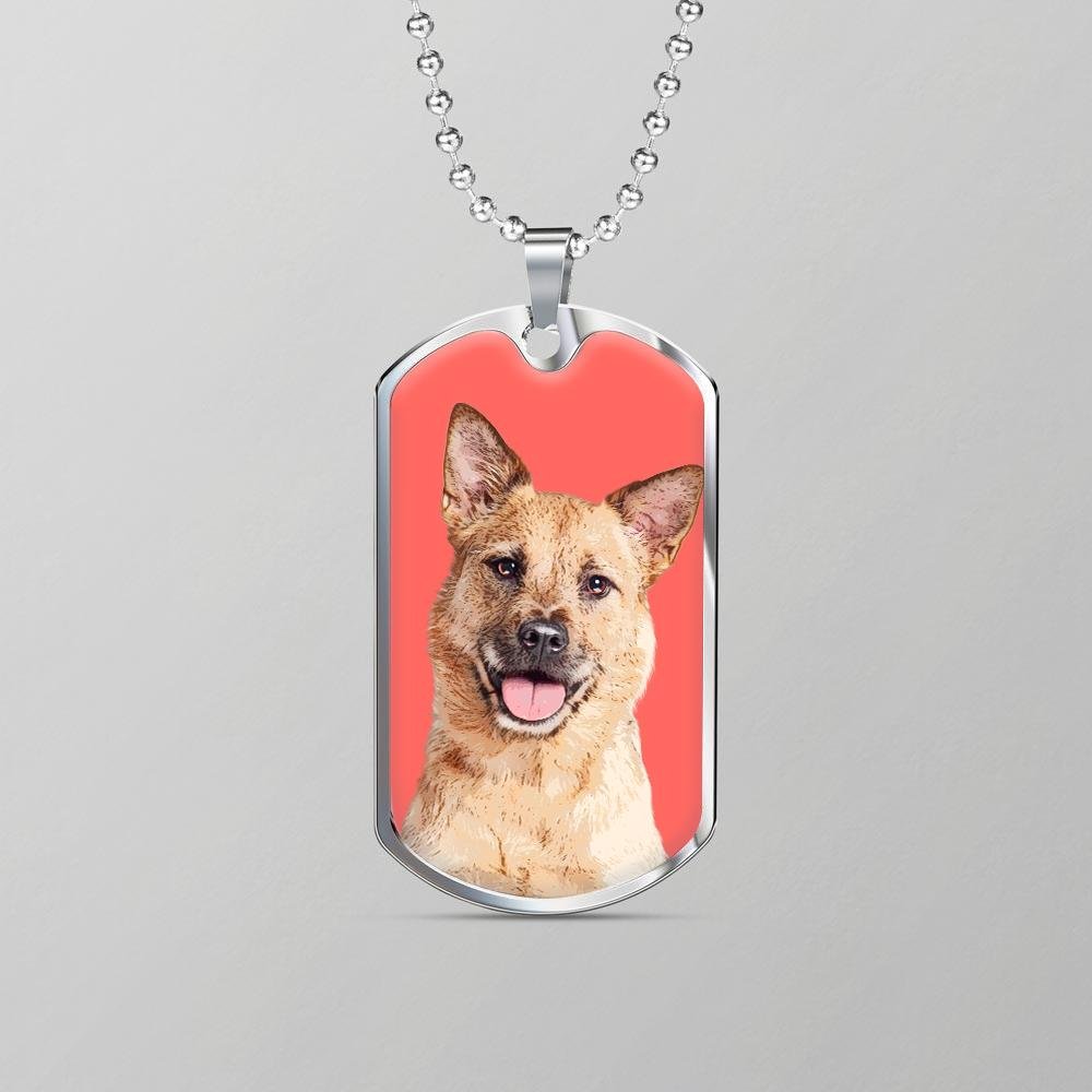 Custom Pet Art - Dog Tag Necklace - Arfsikfew