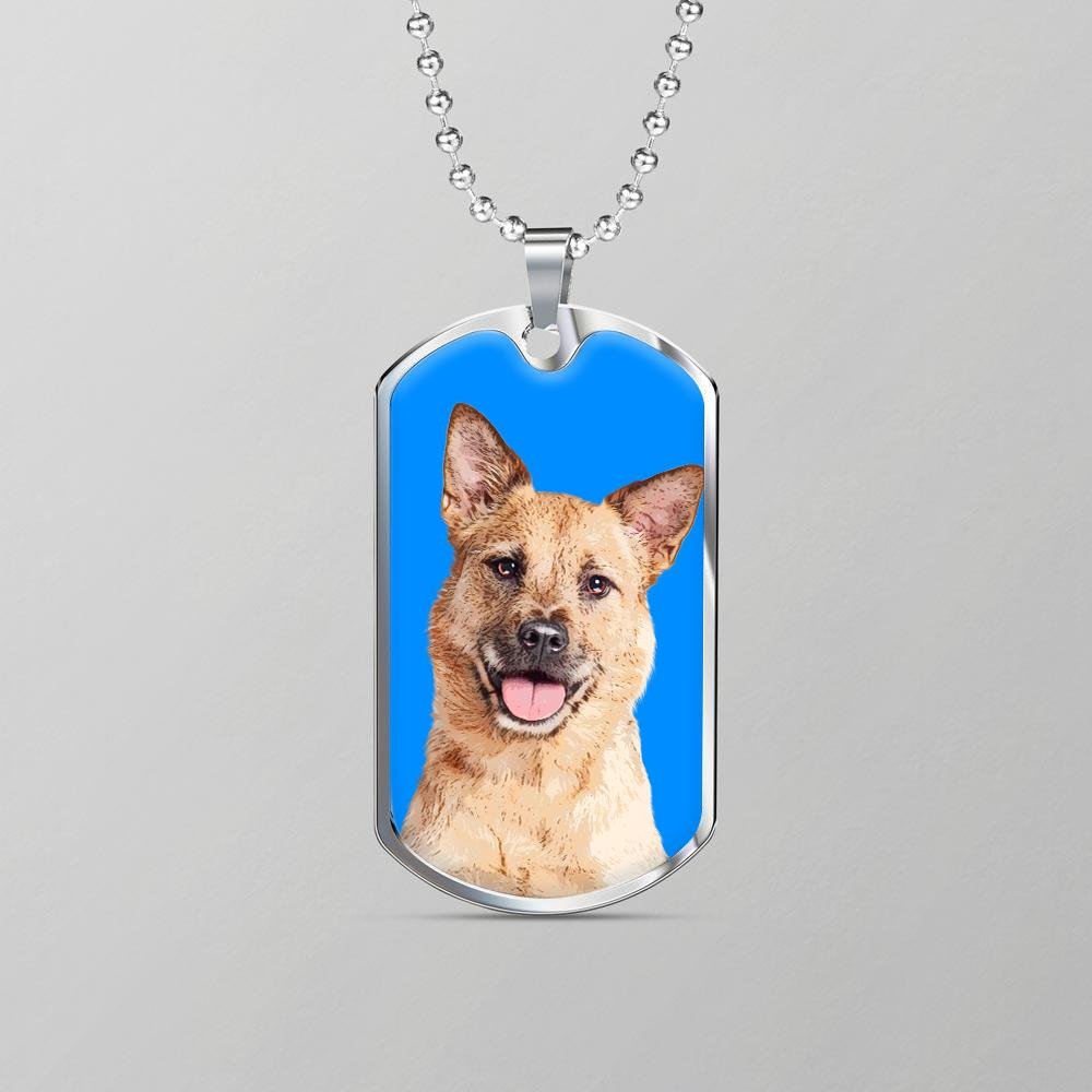 Custom Pet Art - Dog Tag Necklace - Arfsikfew