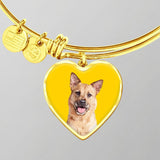 Custom Pet Art - Heart Bangle Bracelet - Arfsikfew