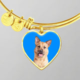 Custom Pet Art - Heart Bangle Bracelet - Arfsikfew