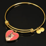 Custom Pet Art - Heart Bangle Bracelet - Arfsikfew