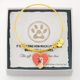 Custom Pet Art - Heart Bangle Bracelet - Arfsikfew
