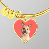 Custom Pet Art - Heart Bangle Bracelet - Arfsikfew