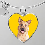 Custom Pet Art - Heart Bangle Bracelet - Arfsikfew
