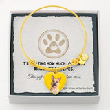 Custom Pet Art - Heart Bangle Bracelet - Arfsikfew
