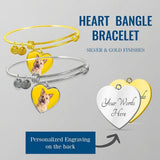 Custom Pet Art - Heart Bangle Bracelet - Arfsikfew